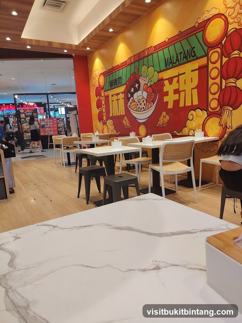 Restaurant Interior with Mural