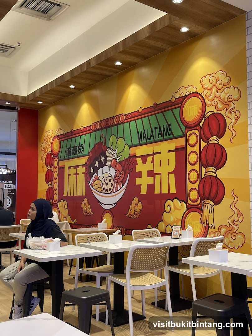 Restaurant Interior with Mural