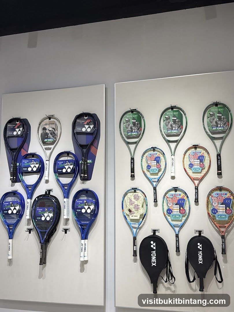 Tennis and Badminton Rackets Display