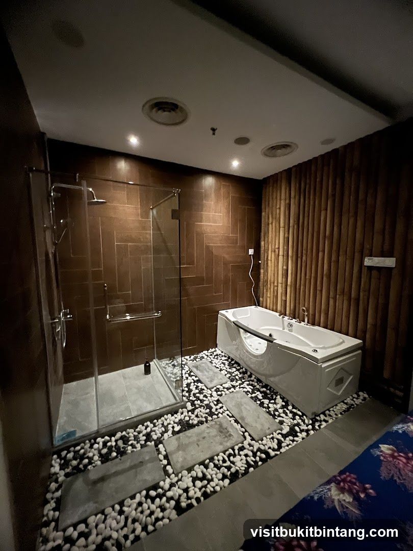 Spa Room with Bathtub and Shower