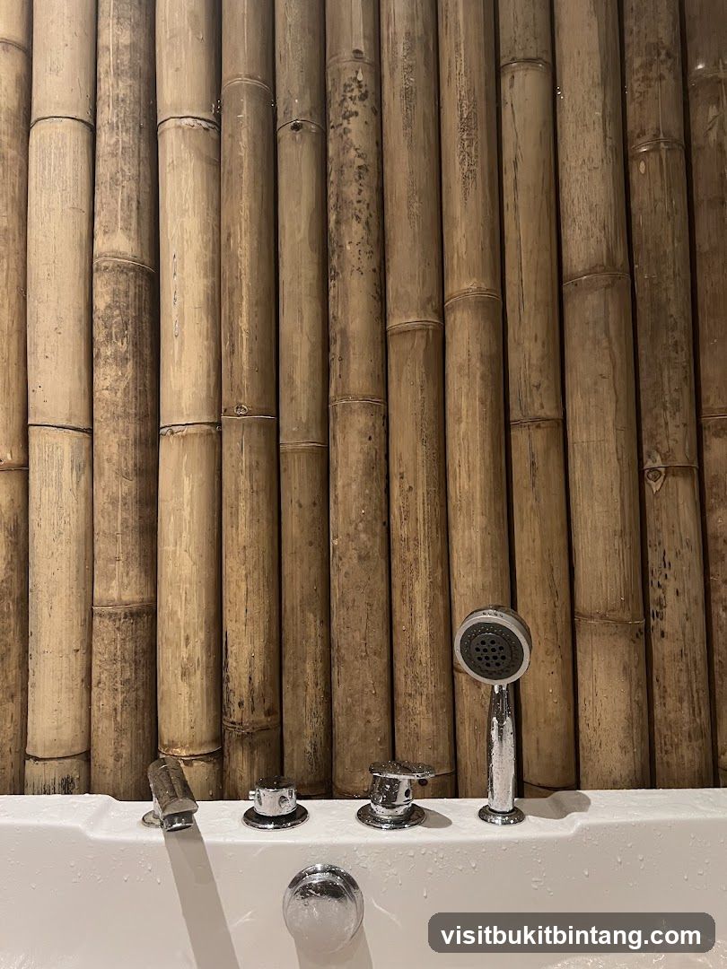 Bathtub with Bamboo Wall