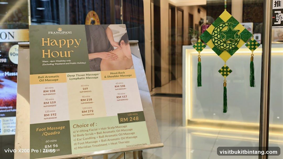Frangipani Happy Hour Menu