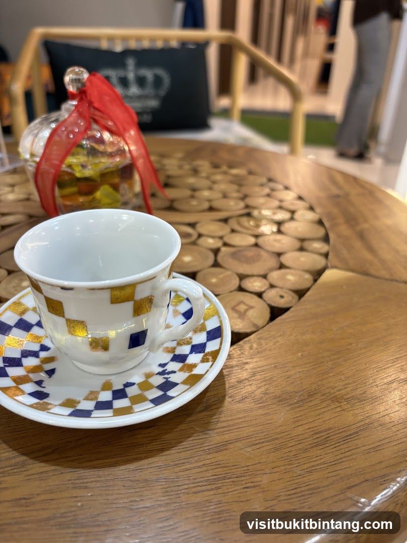 Coffee cup and saucer on a wooden table