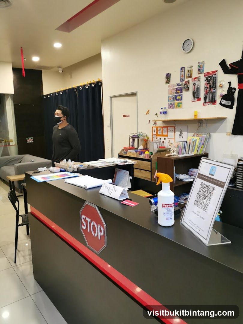 Reception Desk with Staff and Supplies
