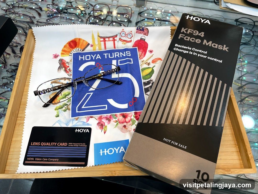 Hoya KF94 Face Mask and Glasses Display