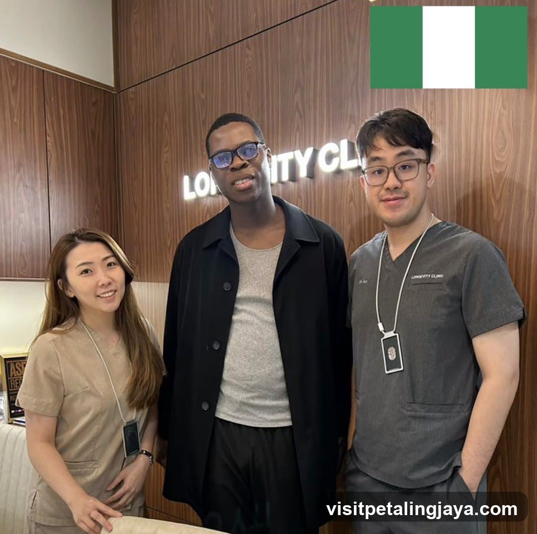 Medical Staff with Guest at Clinic Interior