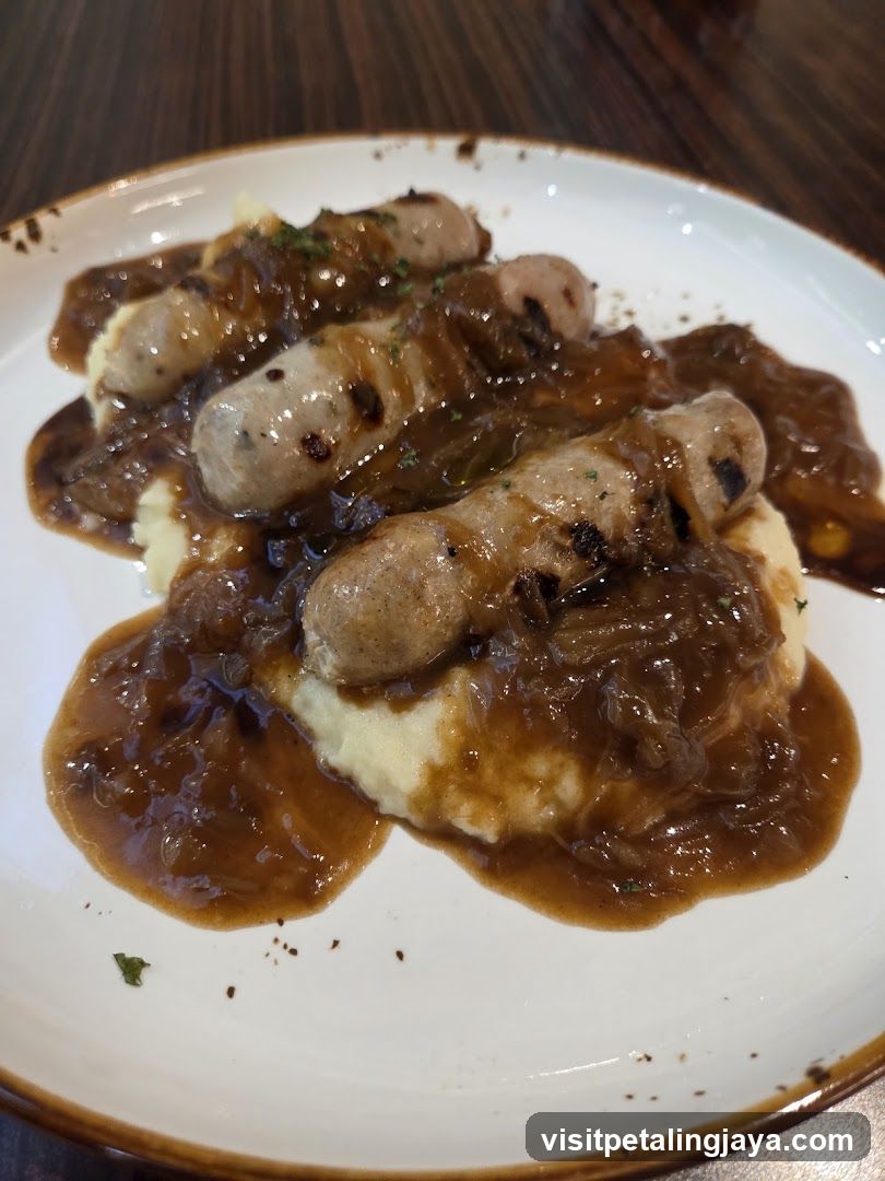 Sausage with Onion Gravy and Mash