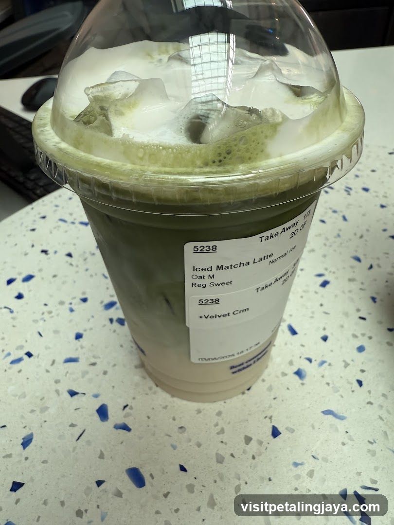 Iced Matcha Latte in Cup