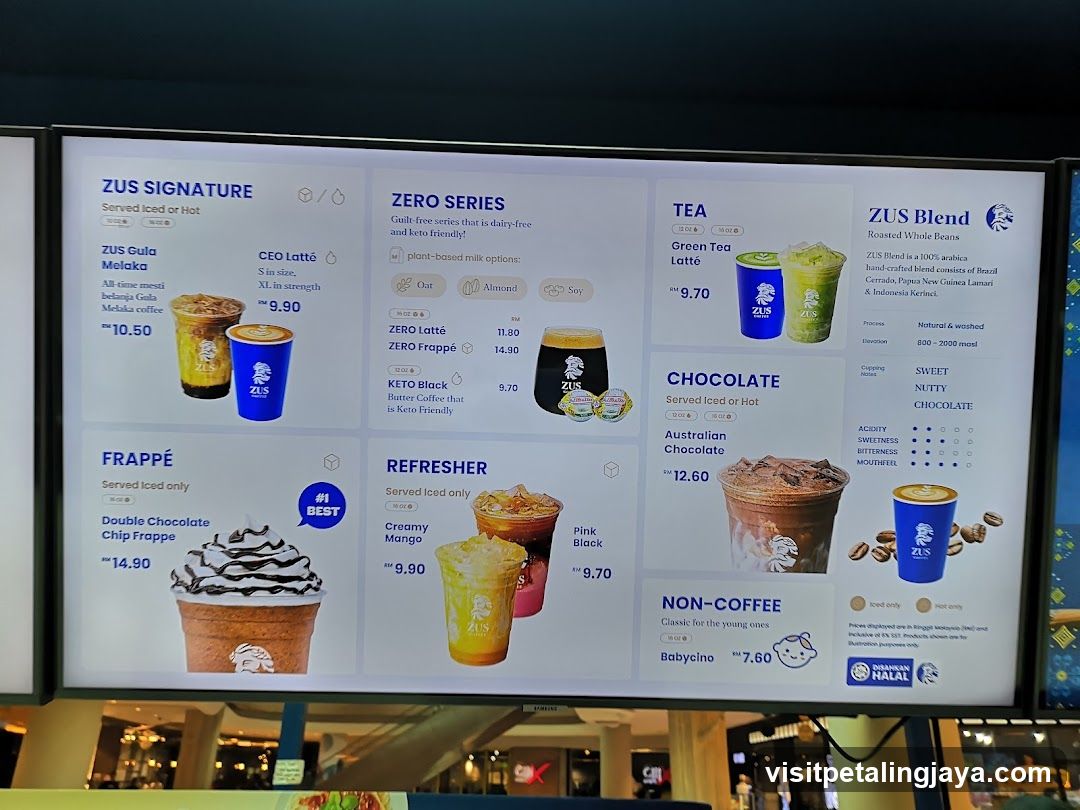 Zus Menu Board