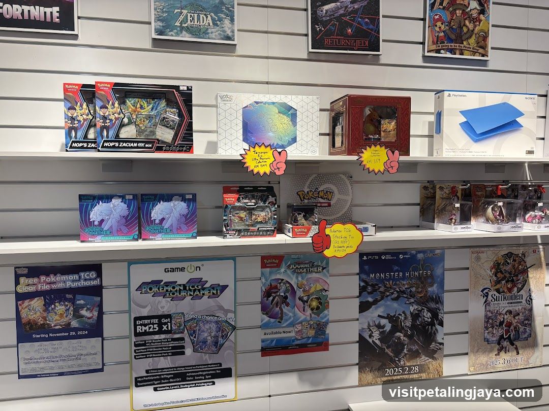 Pokemon and Game Merchandise Display