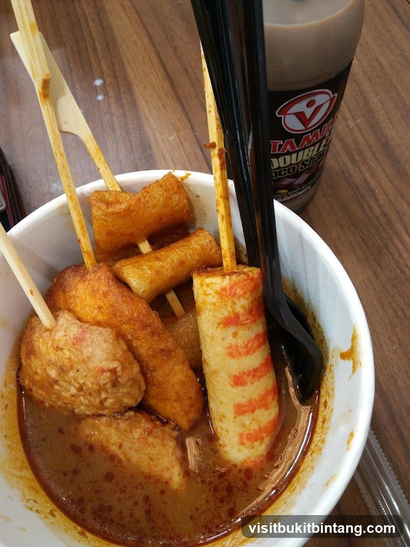 Curry Fish Balls and Drink