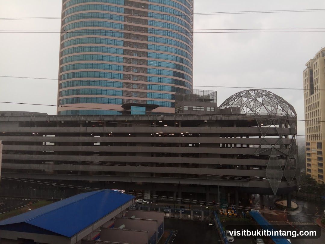 Modern Buildings and Parking Garage