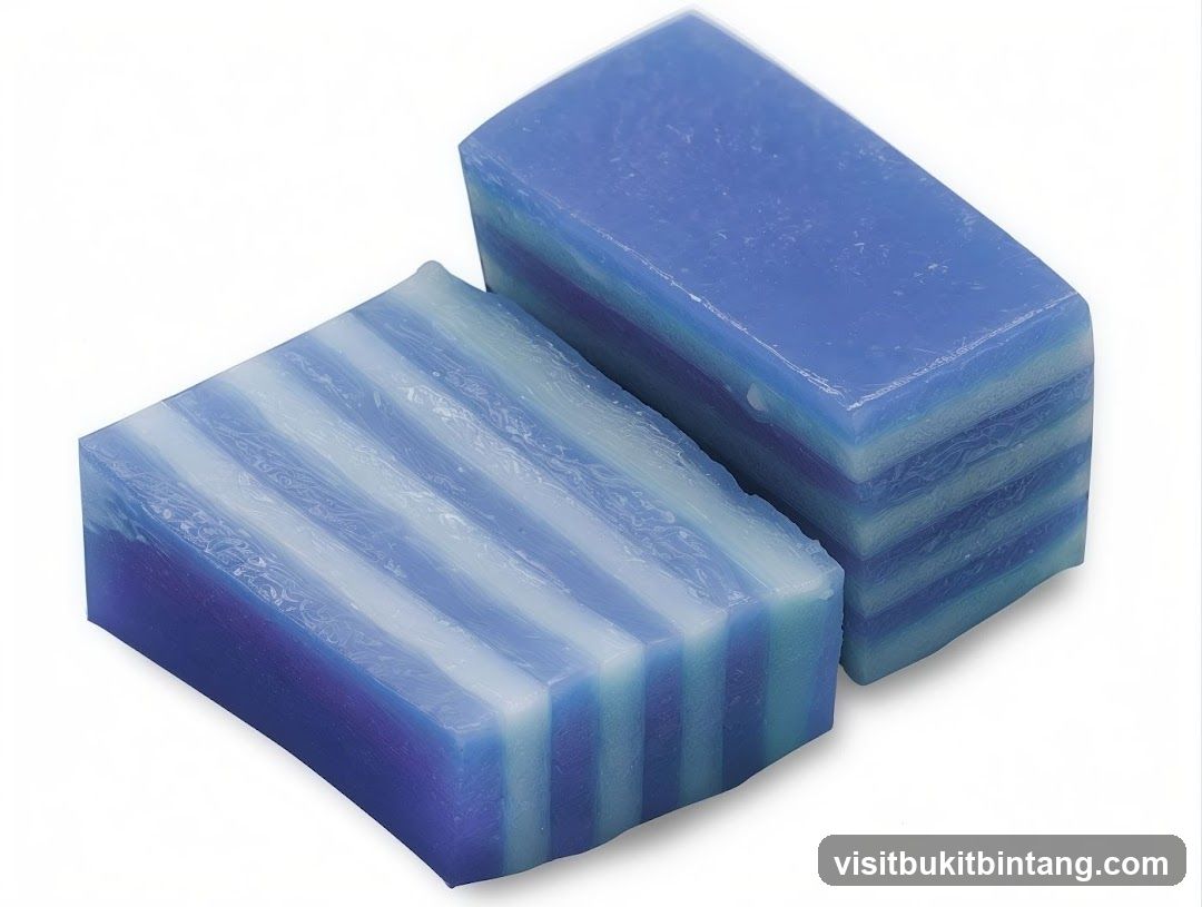 Layered Blue and White Soap Bars