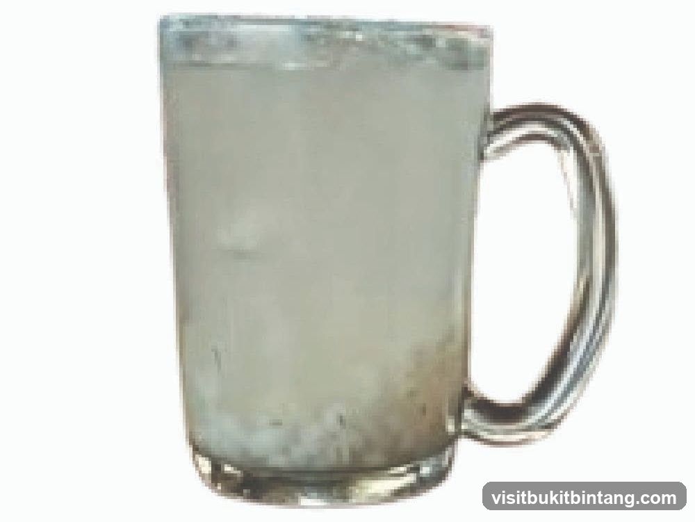 Glass mug with drink