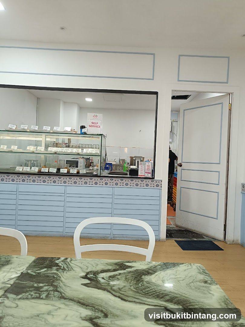 Cafe Interior with Display Cases