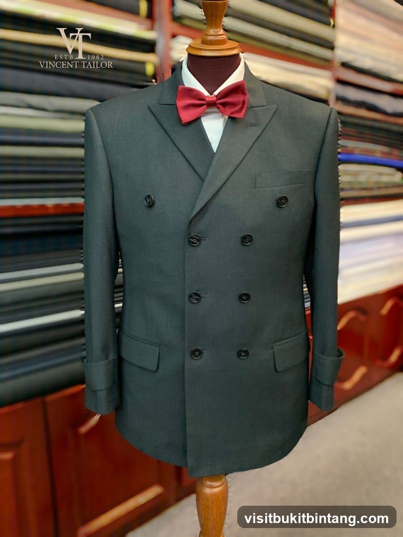 Double-breasted suit on a mannequin