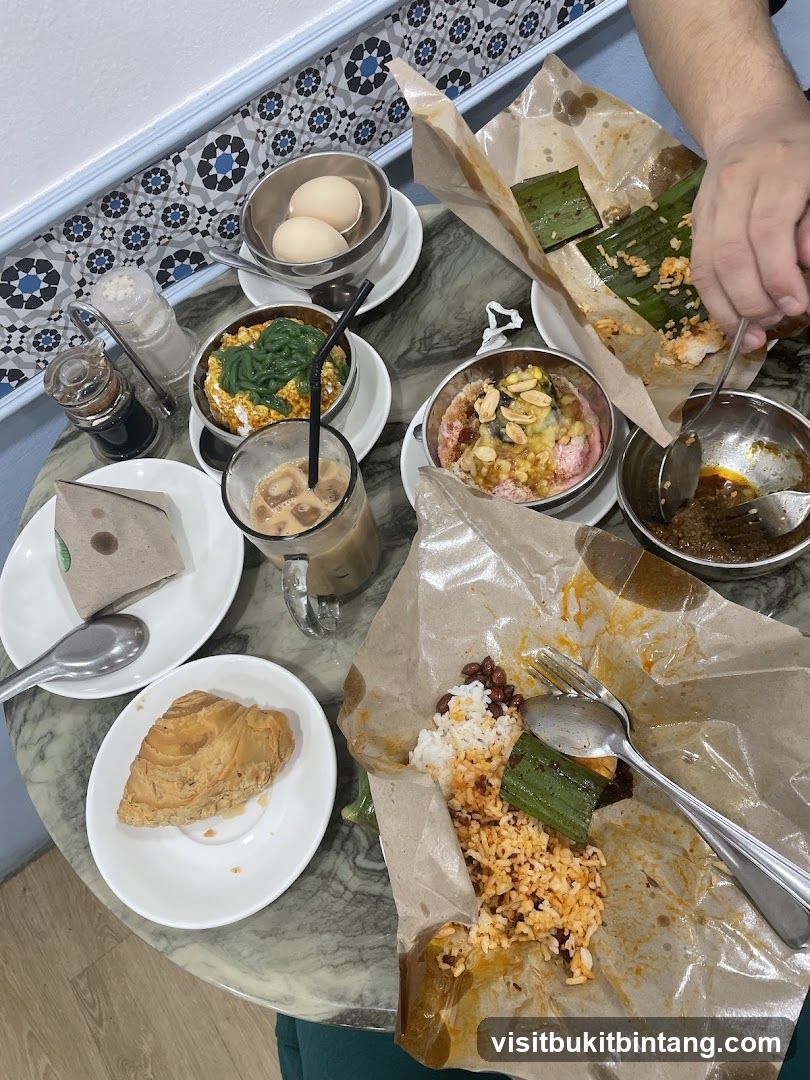 Table with food and drinks