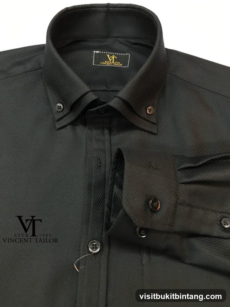 Black Textured Dress Shirt