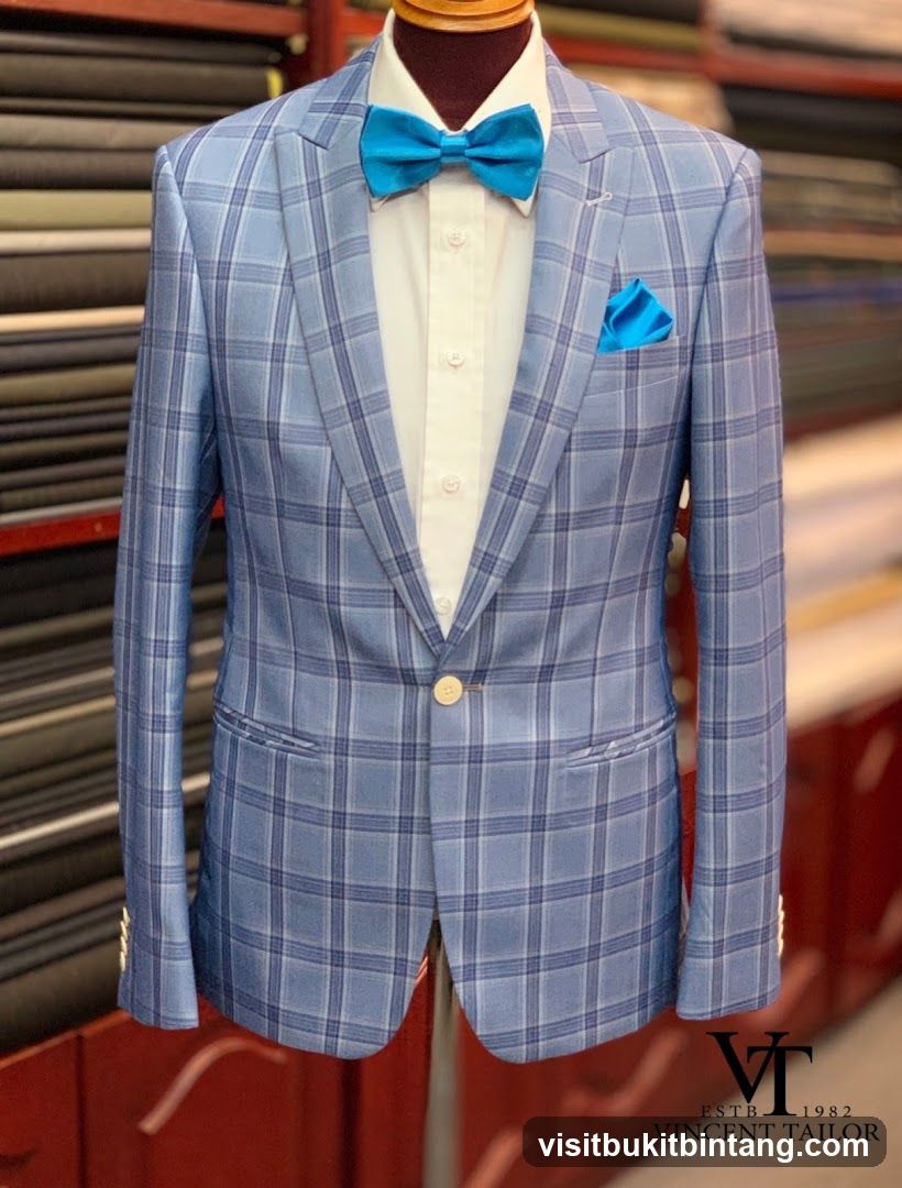 Blue Plaid Suit Display