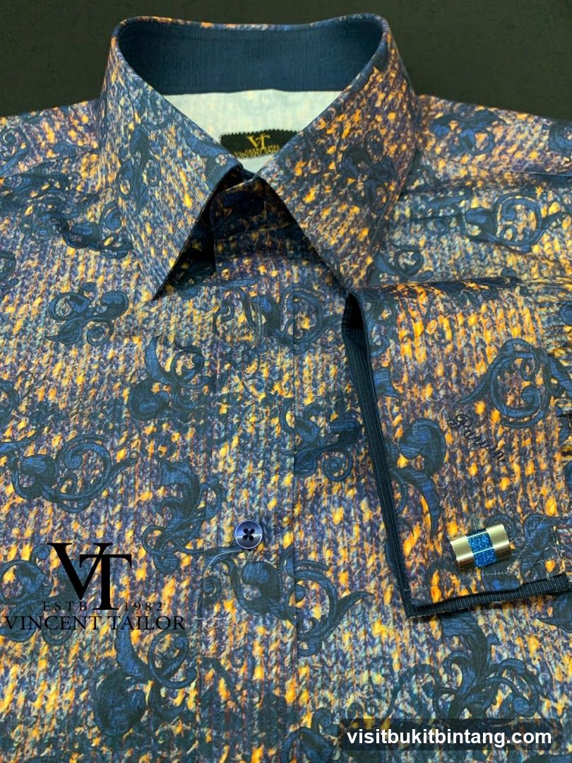 Patterned Shirt with Cufflinks