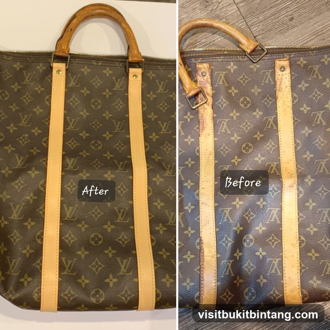 Before and After Comparison of a Louis Vuitton Bag