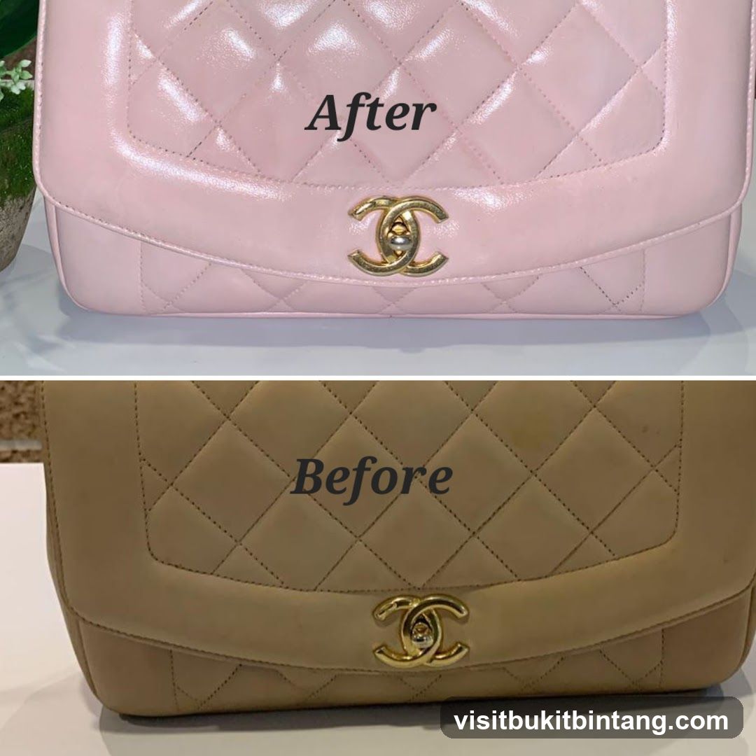 Before and After Handbag Cleaning