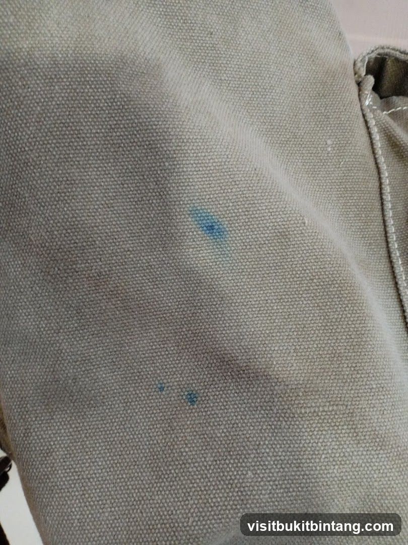 Fabric with Blue Stains