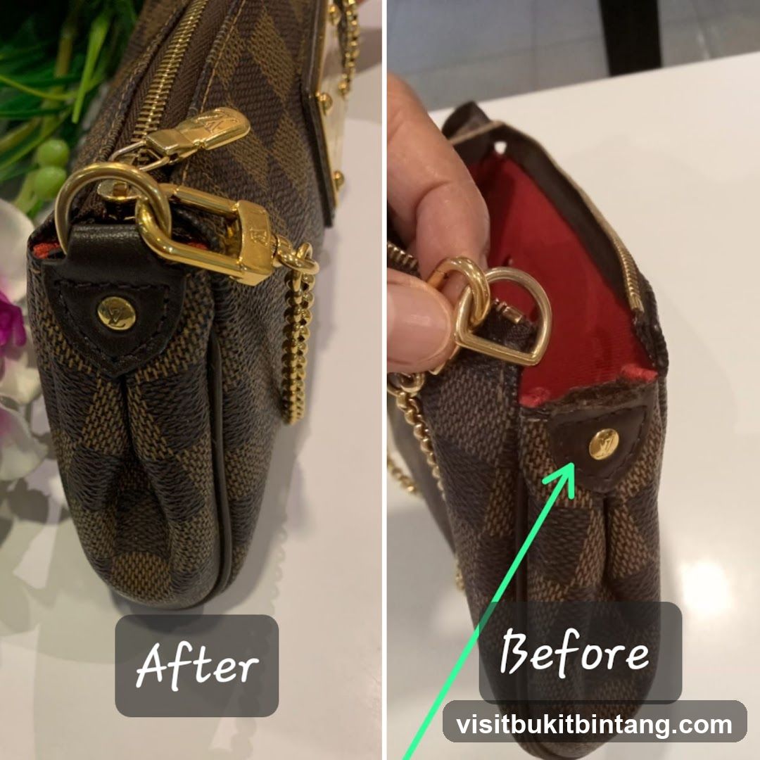 Before and After Comparison of a Handbag
