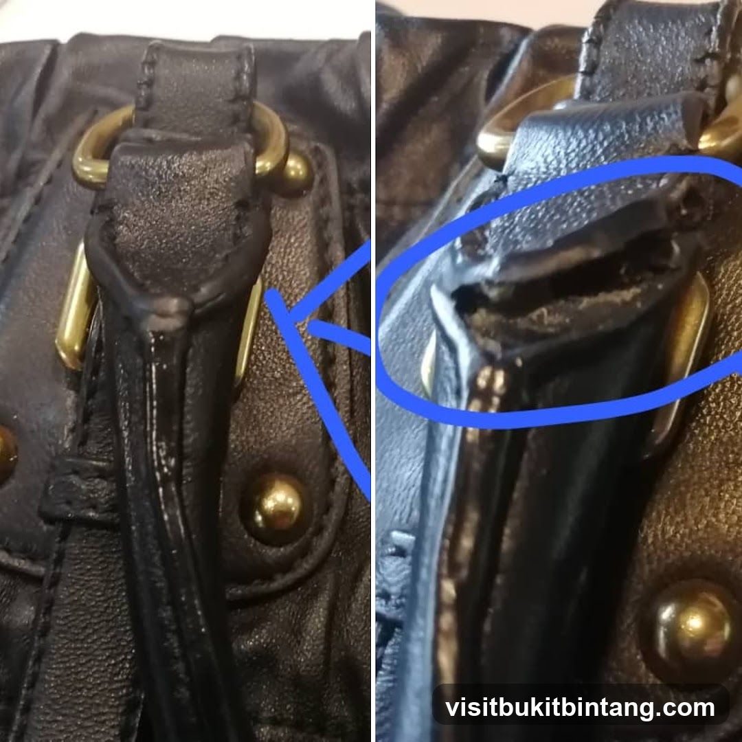 Damaged Black Handbag Strap
