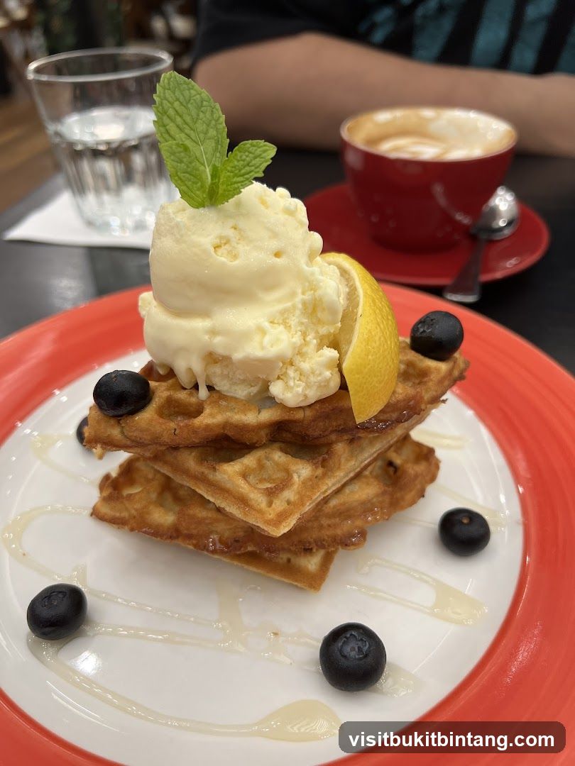 Waffles with Ice Cream and Berries
