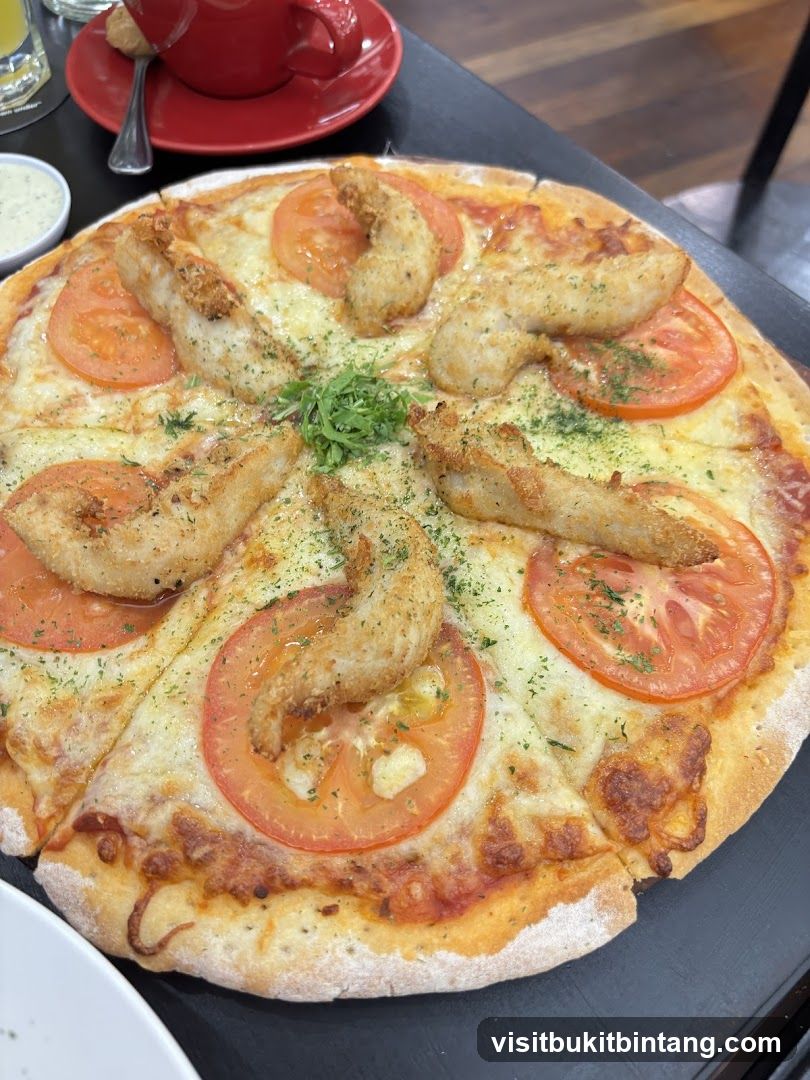 Pizza with Fried Fish and Tomatoes