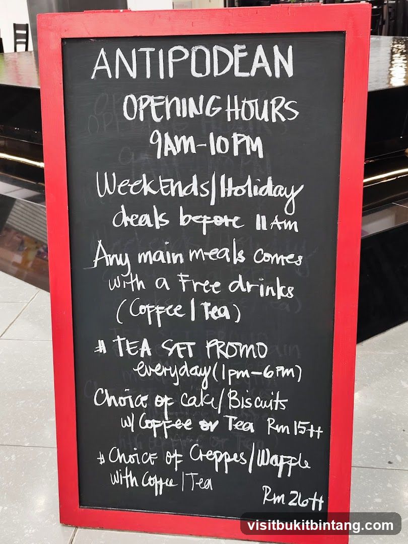 Antipodean Menu