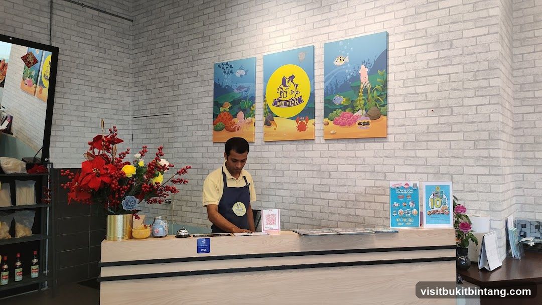 Counter with Staff and Artwork