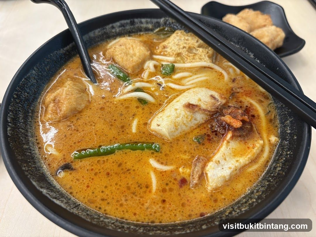Curry Laksa with Fried Tofu and Fish Cakes