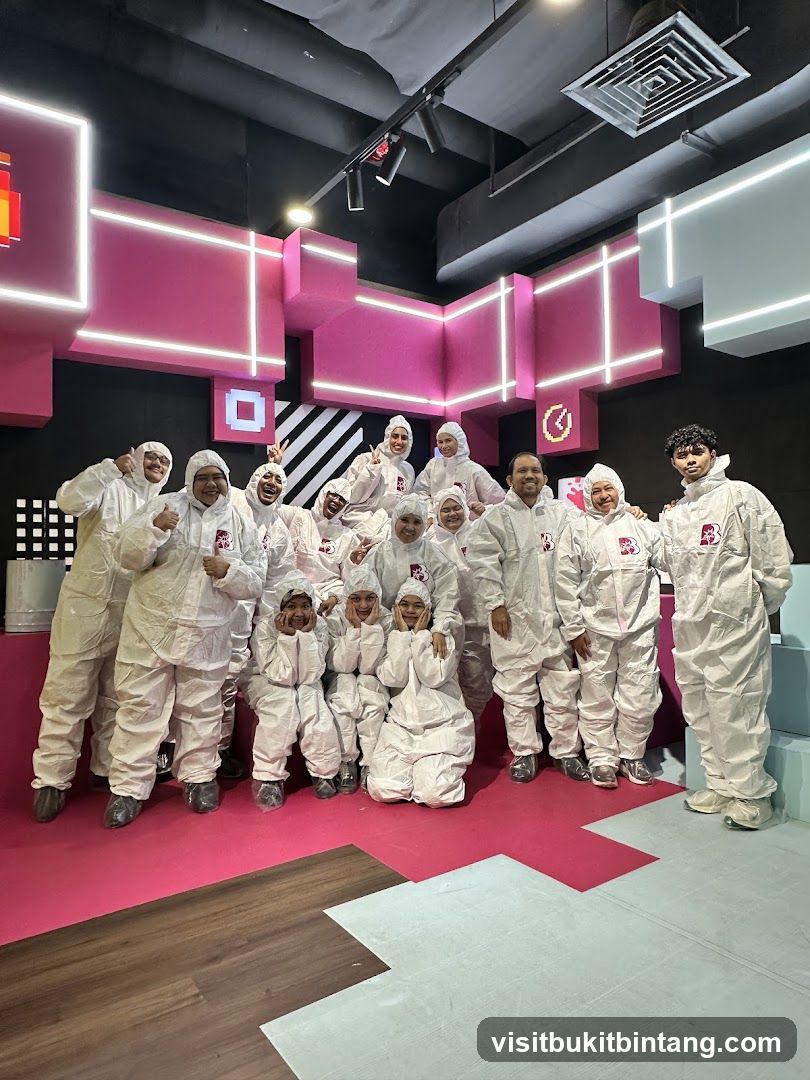Group in protective suits