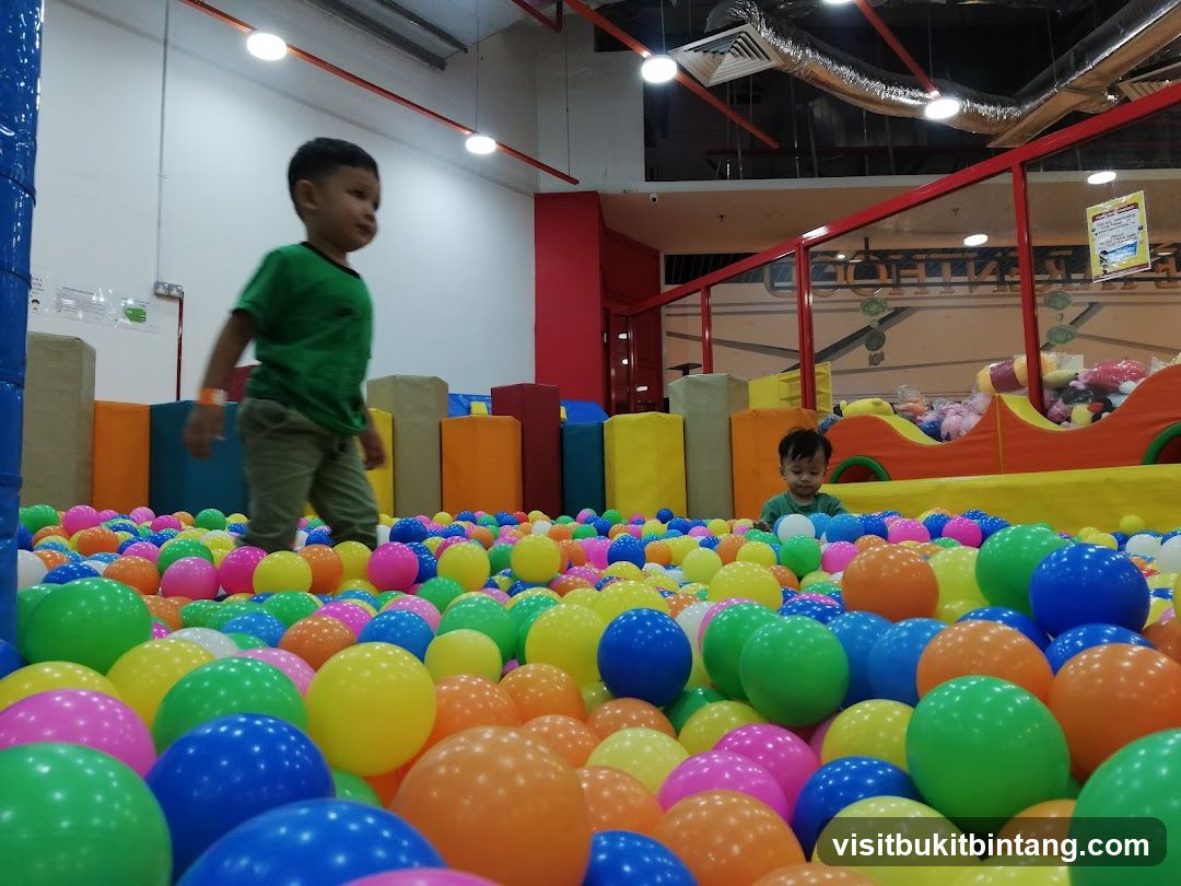 Children playing in a ball pit