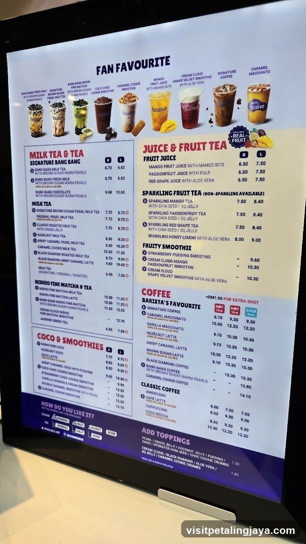 Fan Favourite Menu Board
