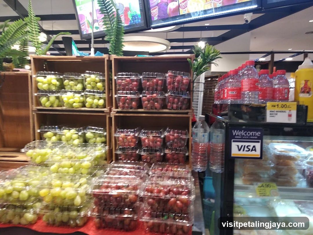 Fruit and Beverage Display in Store