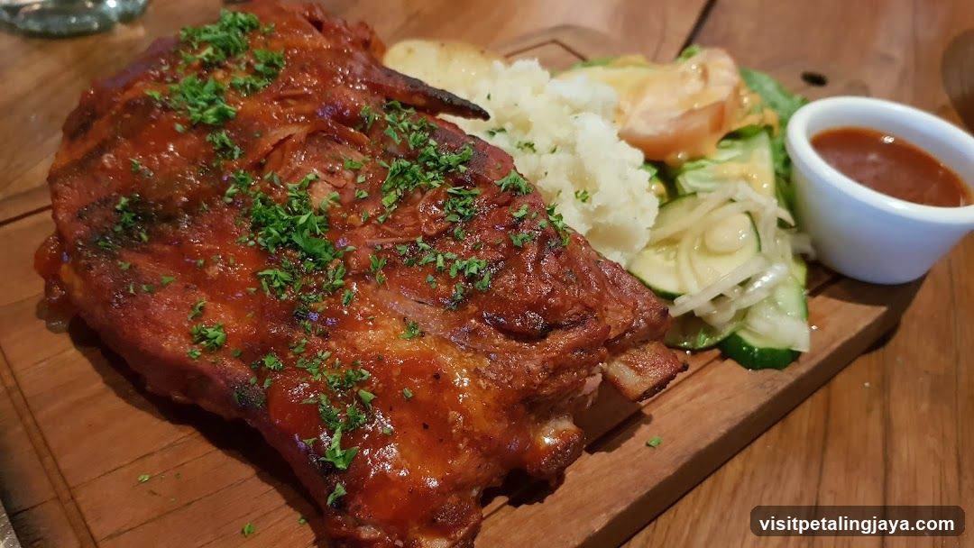 BBQ Ribs with Side Salad and Mashed Potatoes