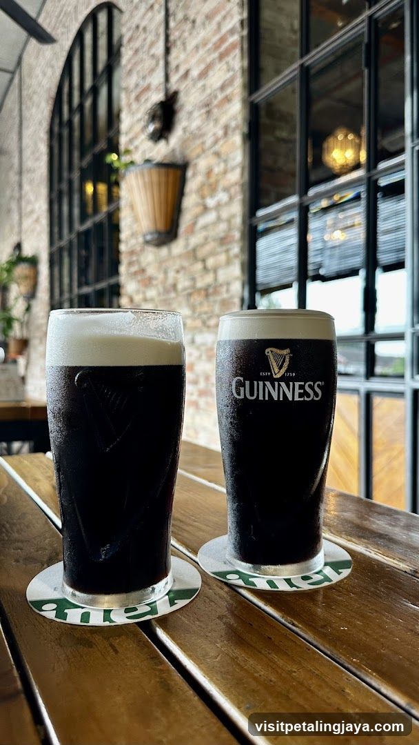 Guinness Pints on Wooden Table
