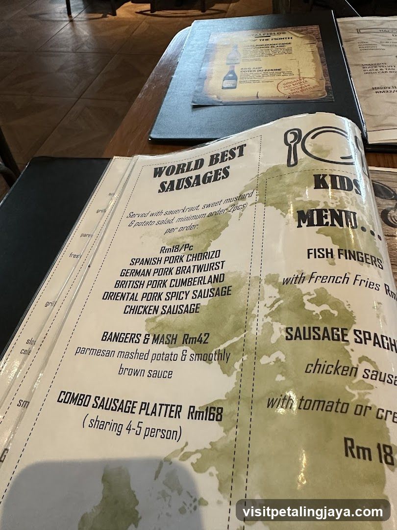 Sausage Menu