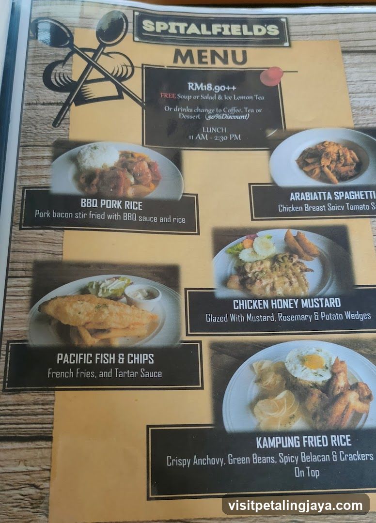 Spitalfield's Menu