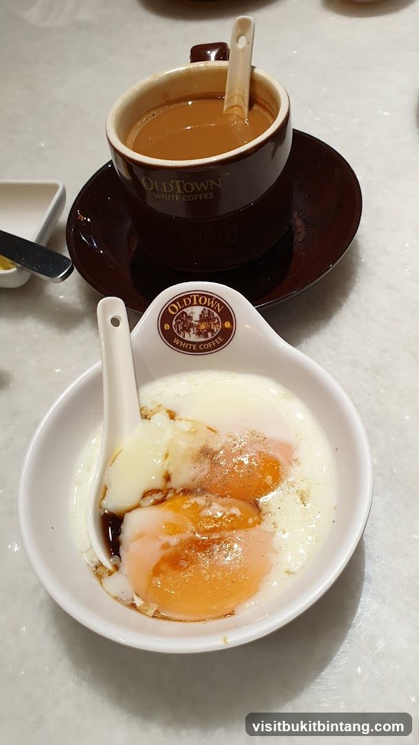 OldTown White Coffee and Soft Boiled Eggs