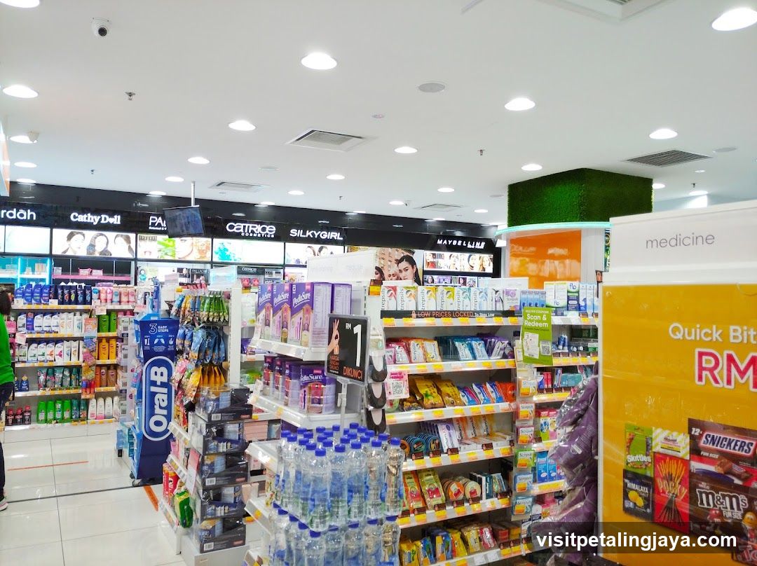 Interior of a pharmacy and cosmetics store
