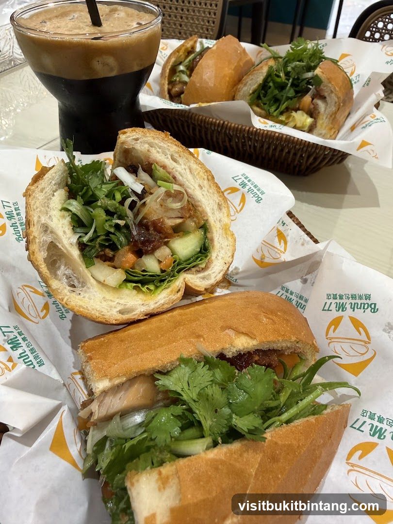 Banh Mi Sandwiches and Drink