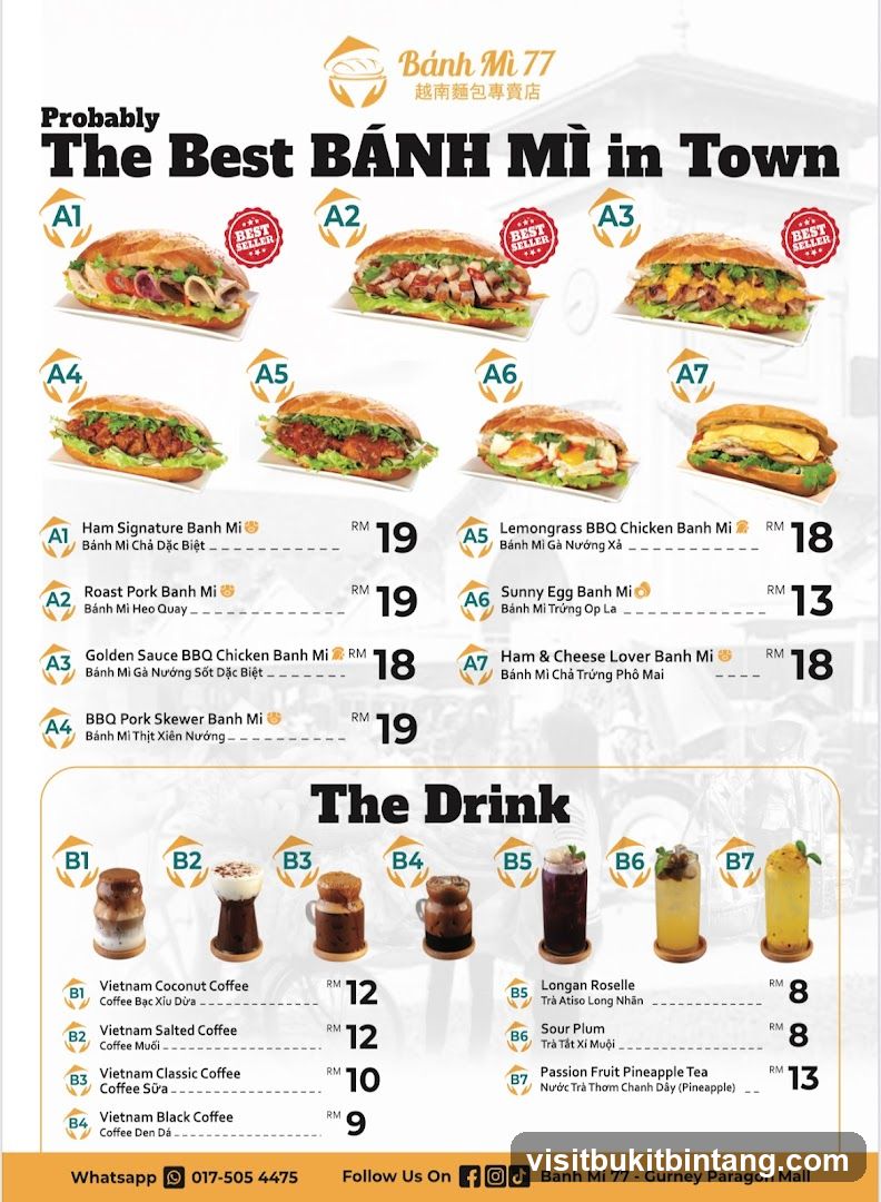 Banh Mi 77 Menu
