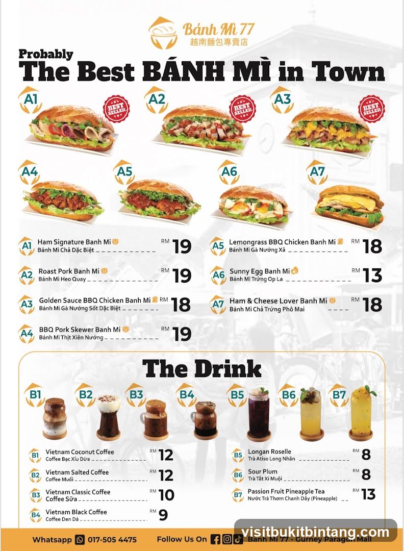 Banh Mi 77 Menu