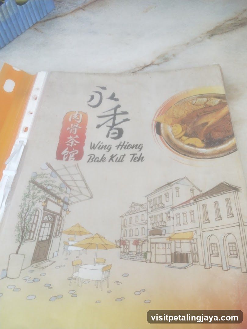 Wing Hong Bak Kut Teh Menu Cover