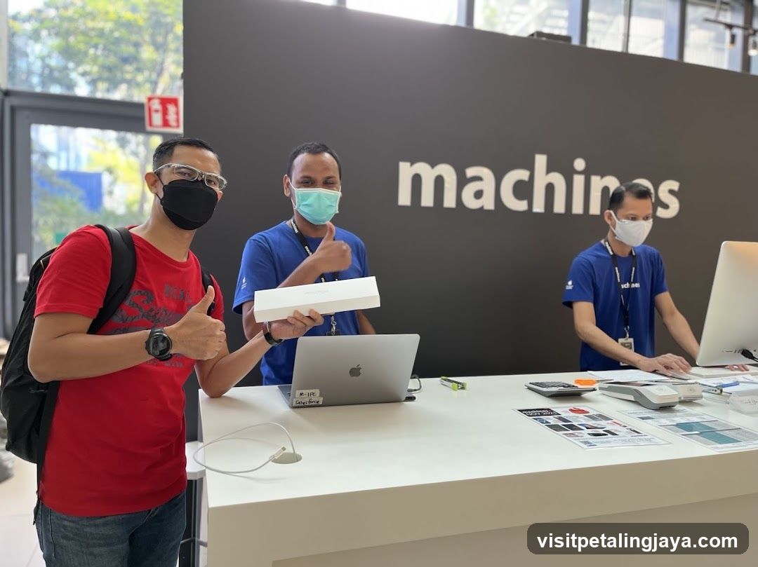 Staff and customer at a service desk