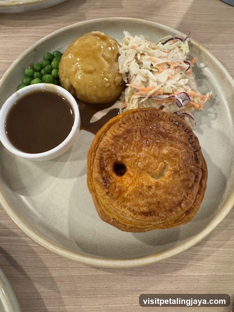 Dish with Pie and Coleslaw